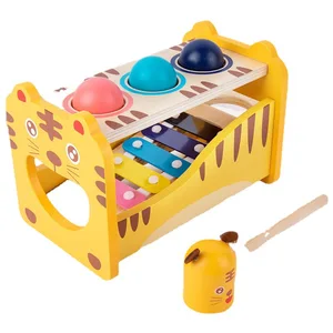 Preschool Education Kids Pound Xylophone Toddlers Early Learning Musical Toys Natural Wooden Music Percussion Toy Sets