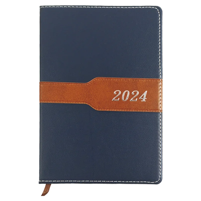 Custom Design PU leather 2024 Agenda Calendar Journal Diary Custom Pu Leather A5 Hardcover Daily Weekly Monthly Planner Notebook