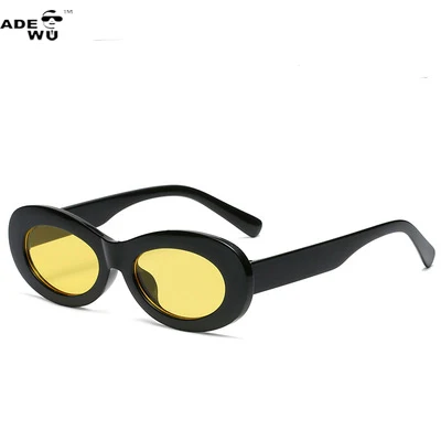 ADE WU XA5222 Competitive Price Vintage Oval Sunglasses Women Candy Color Retro Shades Small Frame Round Champagne Sun Glasses