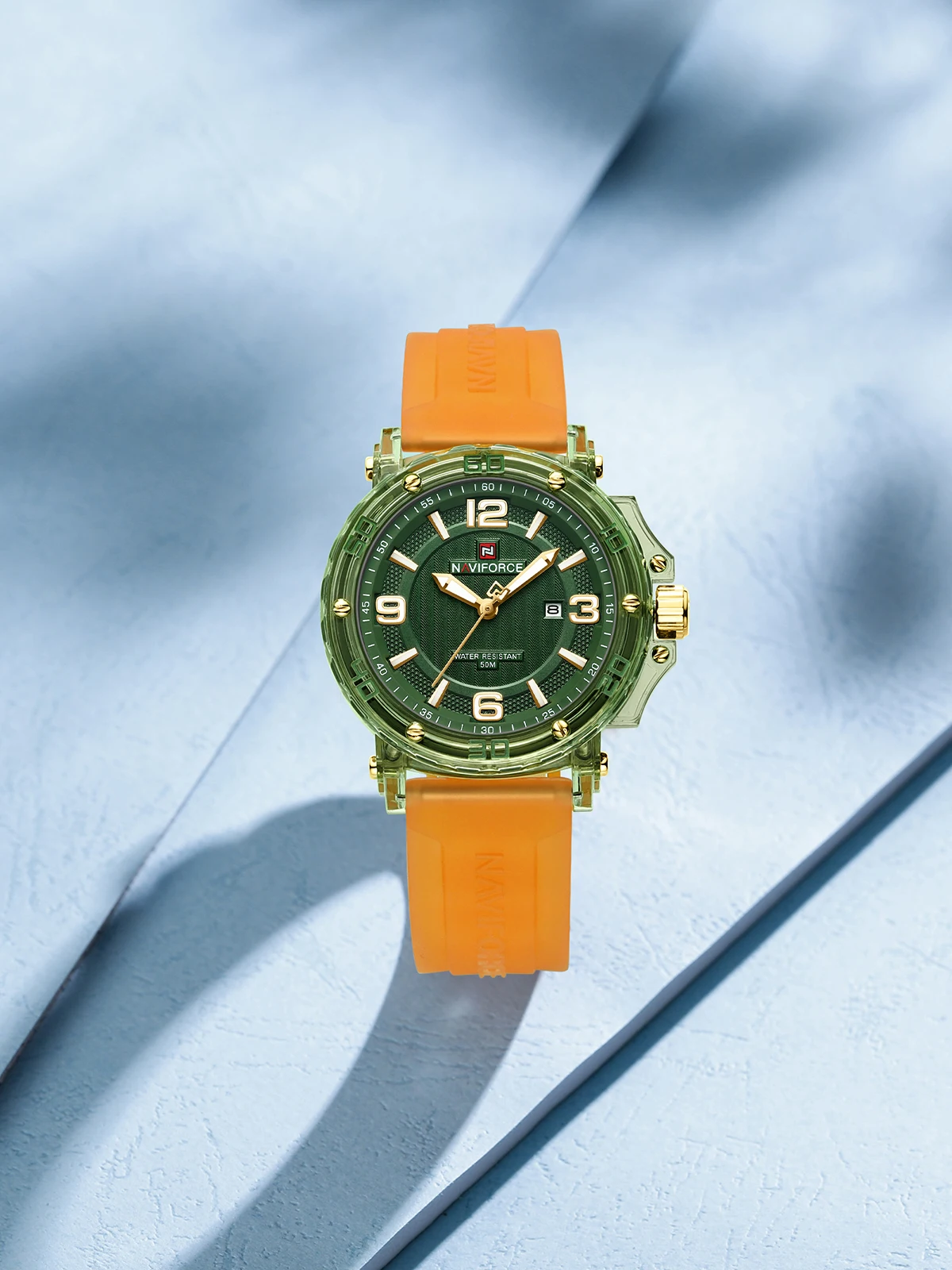 OEM NAVIFORCE Women's Casual Quartz Watch Waterproof Silicone Strap Calendar Display Luminous Pointer Ladies Fashion Watch
