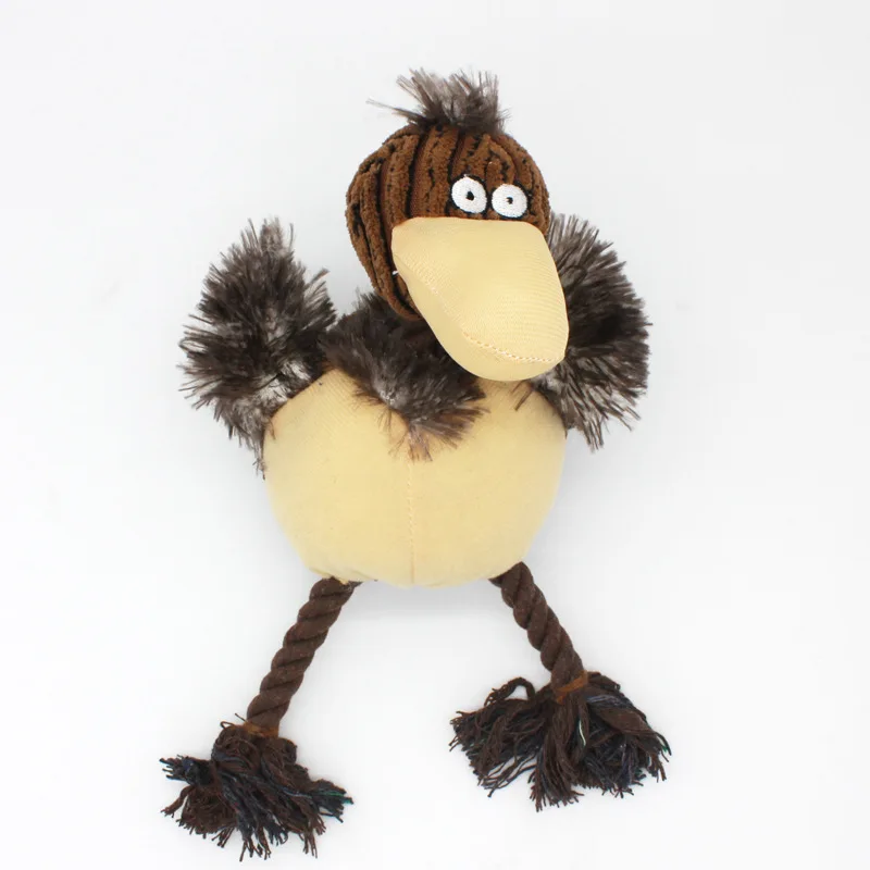 Soft Dog Toy with Rope Funny Bird Design Bite Teeth Clean Dogs Pet Sex Toys for Small Medium Pets