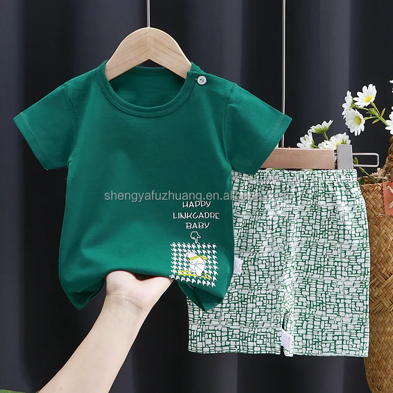 2022 summer new children's wear high quality cotton T-shirt set