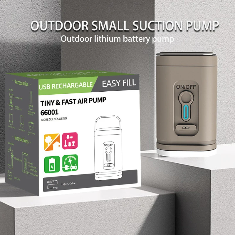 Outdoor Mini Portable Air Pump USB Rechargeable Tiny Fast Wireless Air Pump with Type-C Cable - view 5