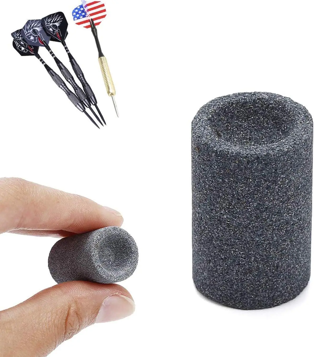 Professional Round Dart Sharpener Sand Stone Sharpening Sandstone Brokers for Steel Needle Tip Darts Accessories