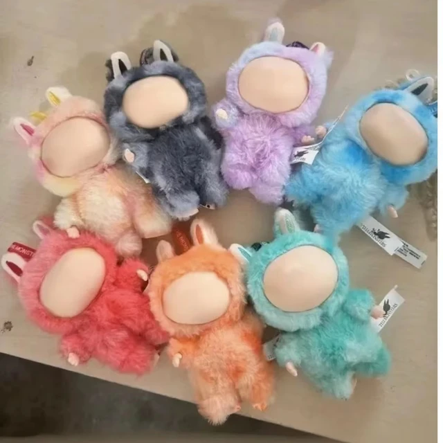 High Visibility Cotton Blind Box Doll Vinyl Bear Face Plush Keychain Pendant Soft High Visibility Keychain