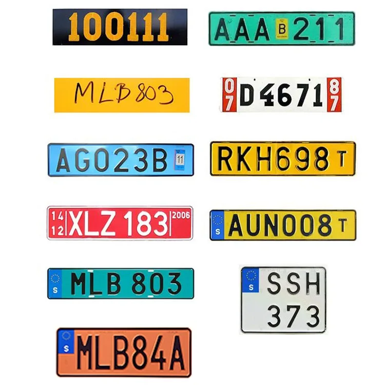 License Plates of Sweden Custom Embossed Blank Sublimation Car Aluminum License Plates
