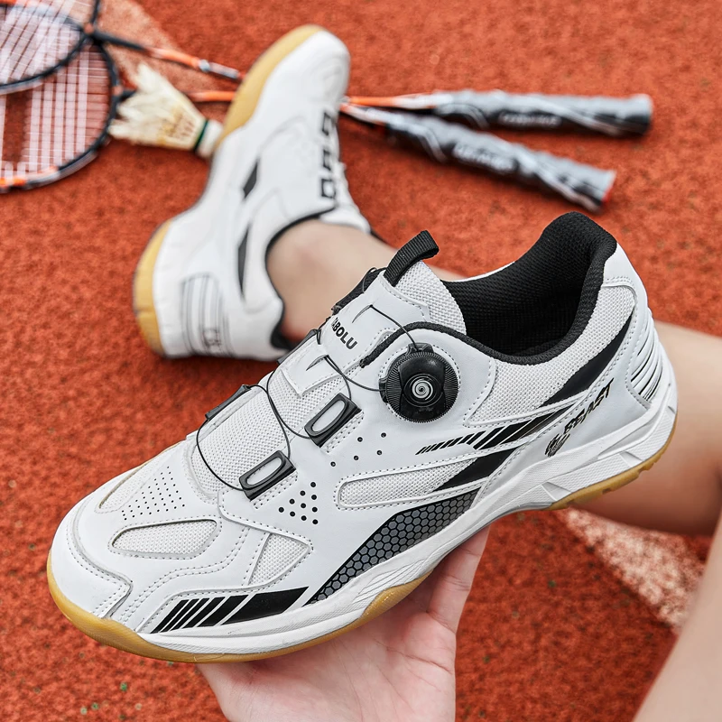 Unisex Tennis Shoes Professional Training Sneakers Cushioning Outdoor Badminton Shoes Rotation Adjustable Men Women Golf Shoes