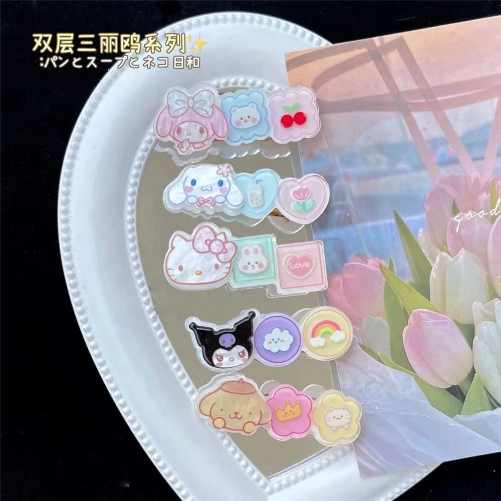 Sanrio Double Layered Sanrio Square Duck Beak Clip Cute Anime ...