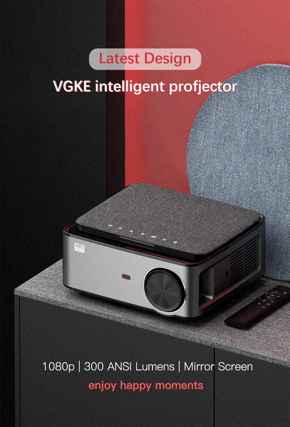 Vidéoprojecteur 4k VGKE T28,15000 Lumens(530 ANSI) Rétroprojecteur  Portable, Projecteur 1080P Full HD WiFi Bluetooth, Supporté Corre