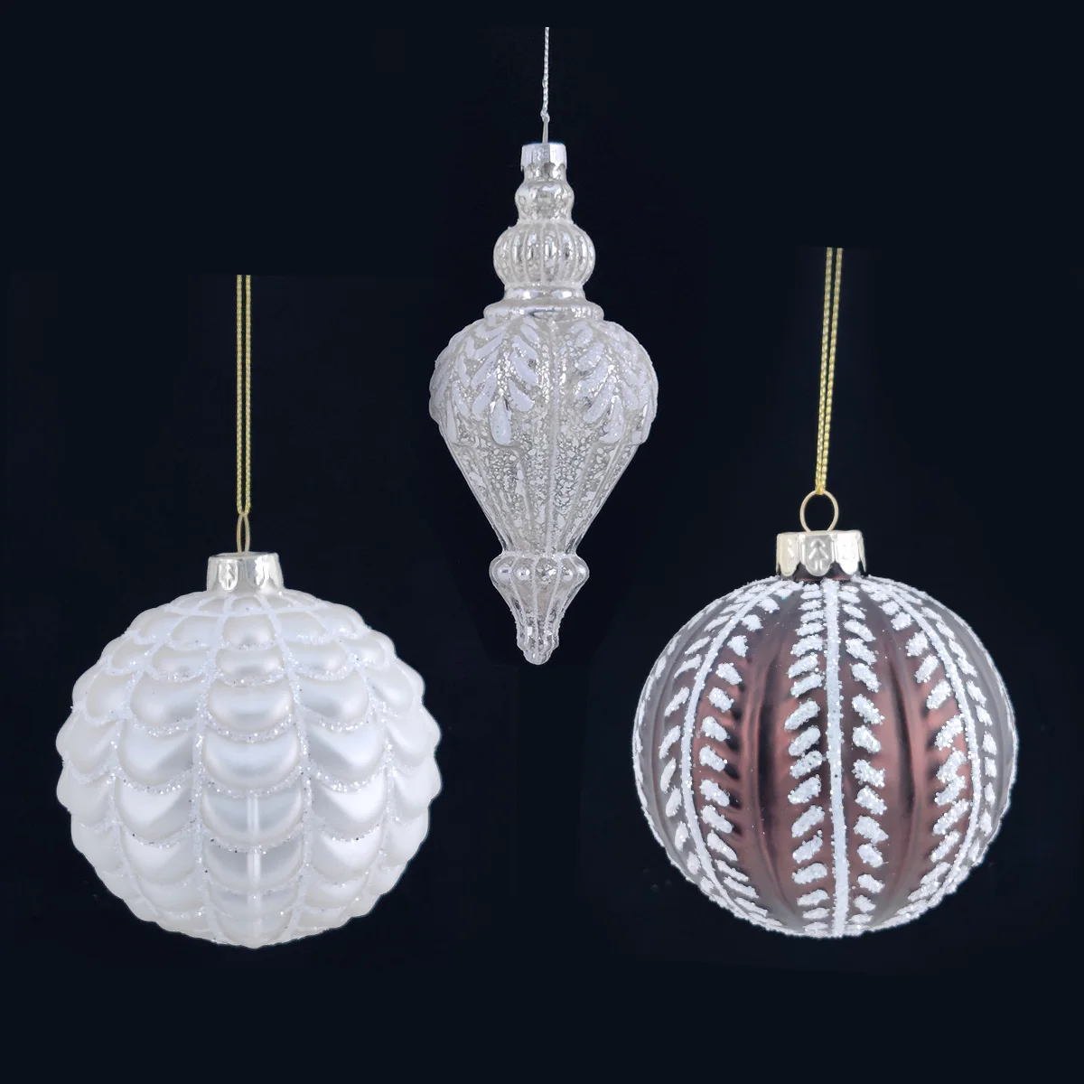 Custom personalised clear cut glass handmade hanging Christmas tree  ball ornament pendant set manufacture