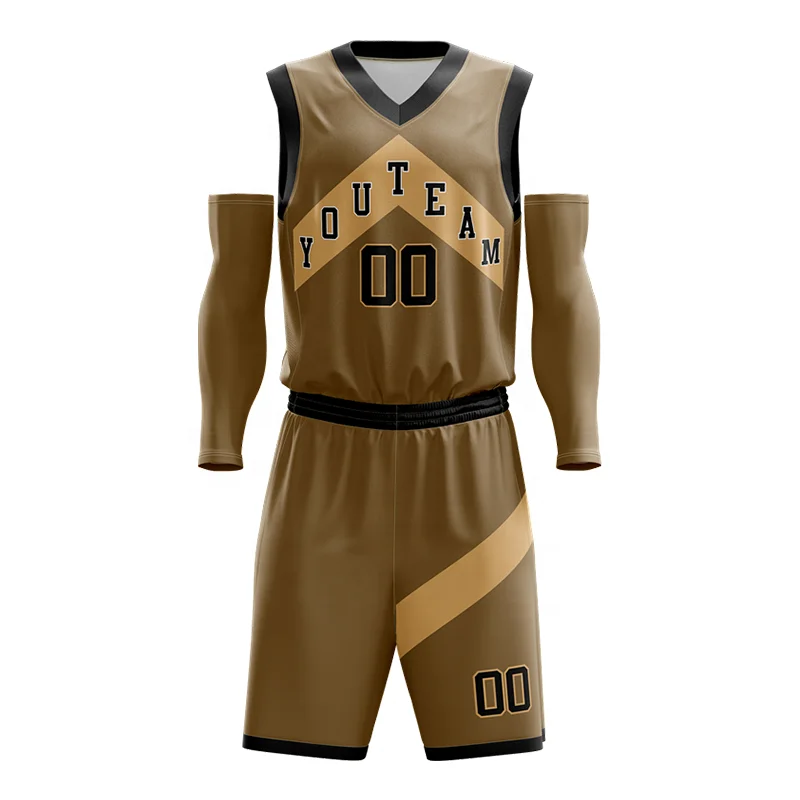 Source Sublimation Basketball Jersey Custom Brown Brown-Old Gold 3D Pattern  Design Leopard Authentic Basketball Jersey on m.