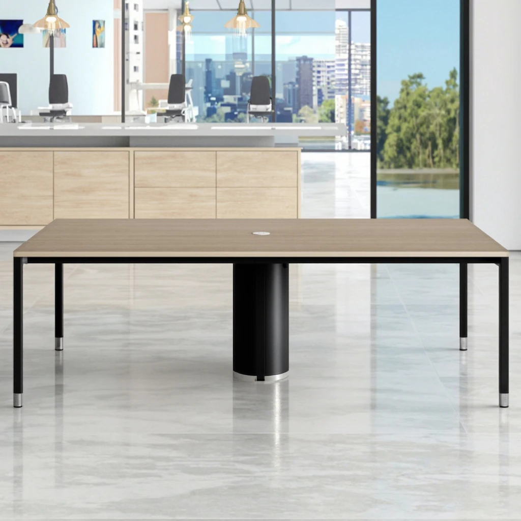 Executive Meeting Table Cable Management System Modern Office Furniture Wood Top Heavy Duty Work Surface Storage Drawers 4