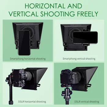 FEELWORLD TP2A 8"HD Teleprompter Kit OEM Factory Direct with Remote Control Lens Adapters for DSLR/Phone/Tablet Video Production detail image