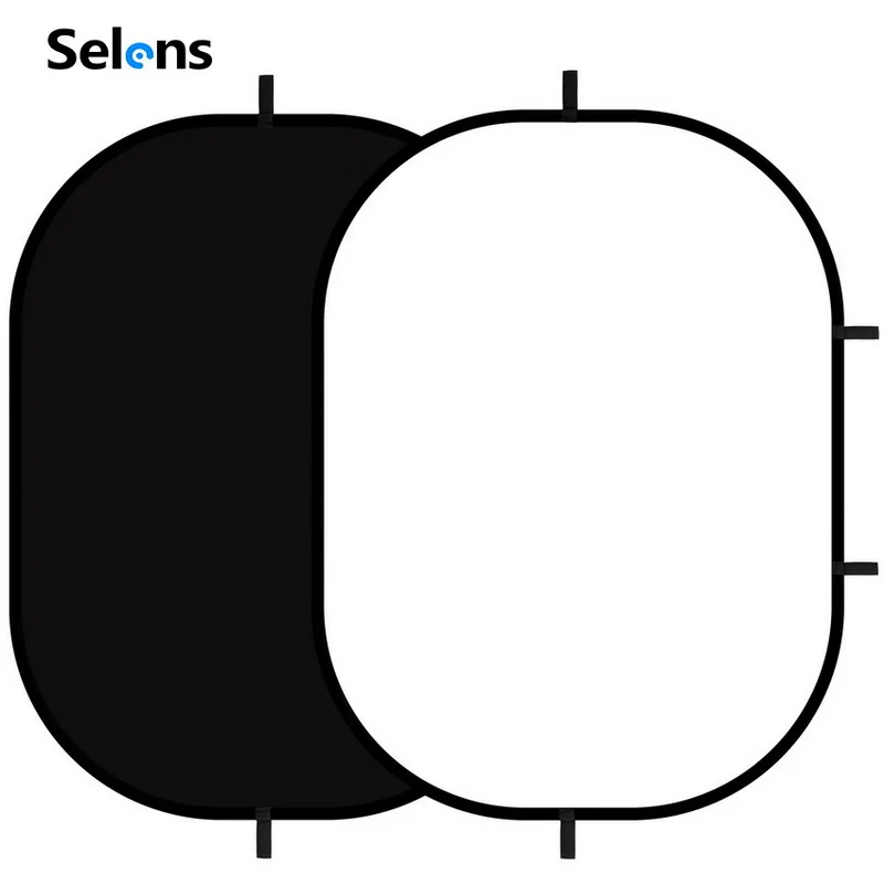 Selens 150x0cm Black White Oval Reflector Portable Backdrop 2 In 1 Screen Background Backdrops For Youtube Video Studio Buy Photography Reflector Portable Backdrop Green Screen Portable Backdrop Black White 2 In 1