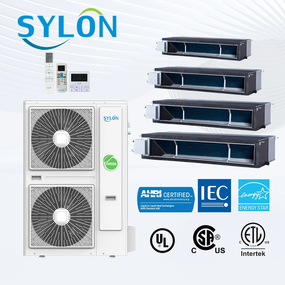 High Quality 12000-60000btu Cooling&heating FCU INVERTER Ducted Type Ceiling Fan Coil air Conditioner