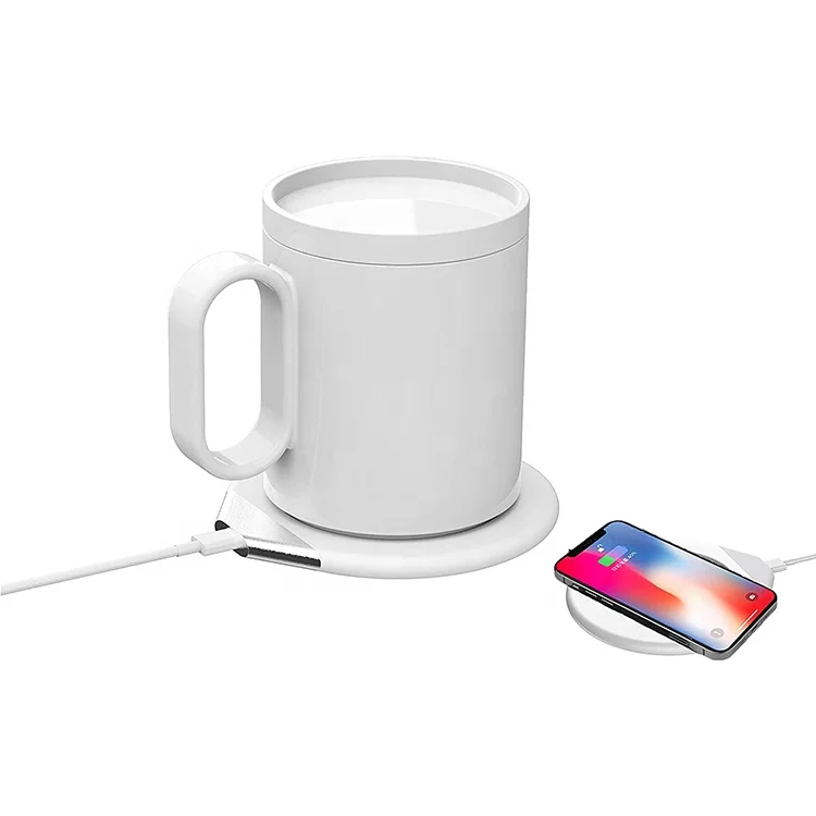2-in-1 Smart Coffee Mug Warmer with Wireless Charger with Logo