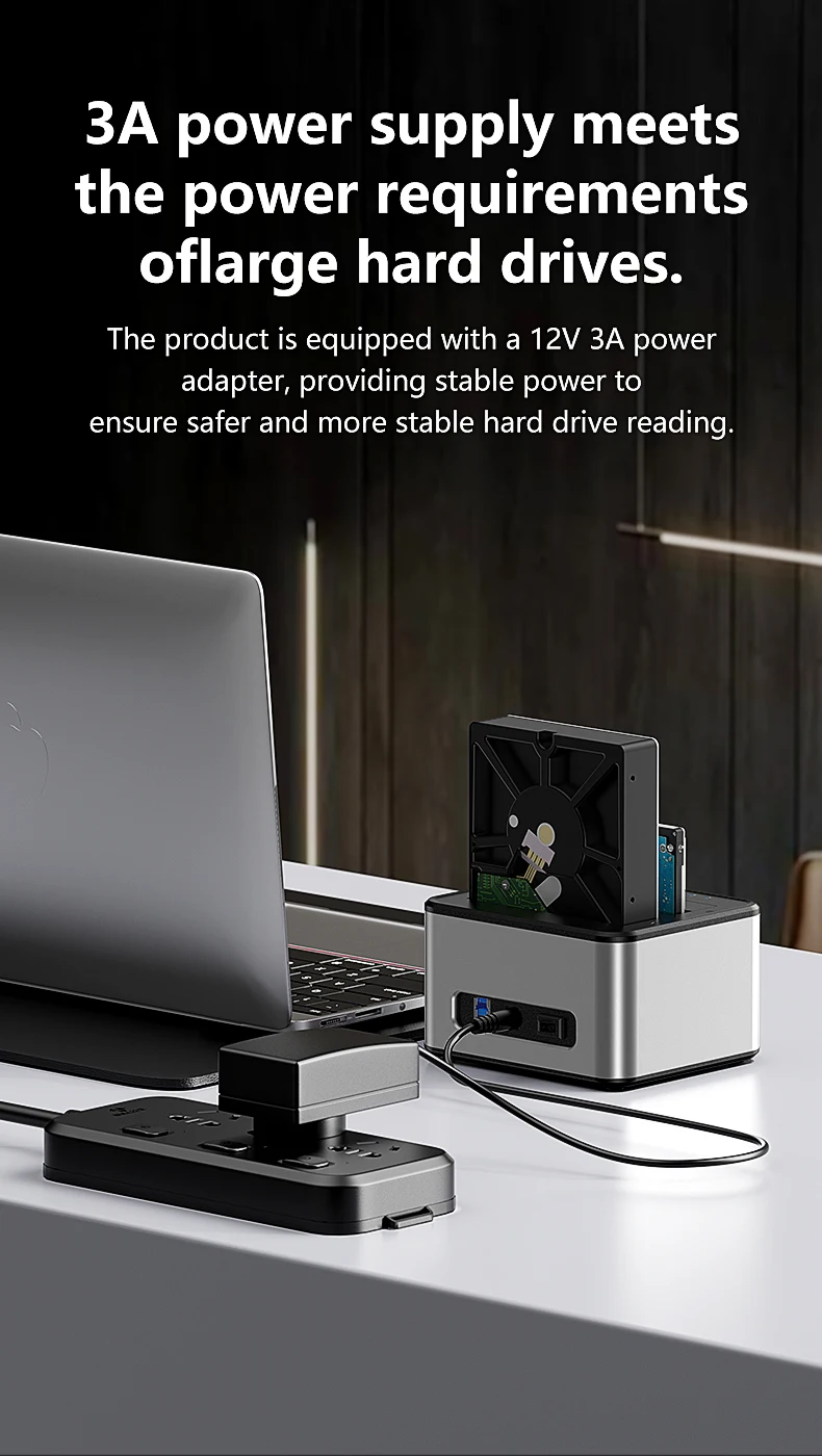 Portable Laptop USB3.0 Dual Bay SSD HDD SATA Hard Drive Disk Cloner ...