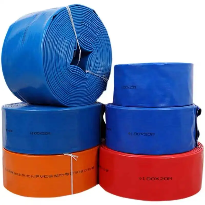 4 Inch PVC Polymer Hose Lay Flat Blue Water Pump Drainpipe Agricultural Irrigation Pvc Hoseirrigation Plastic Coated Hose