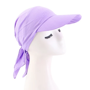 Fashionable Polyester Turban With Brim Baseball Sports Inner Hijab Cap For Muslim Women Ethnic Turban Caps