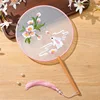 Love Rabbit - Single-sided Round Embroidered Fan
