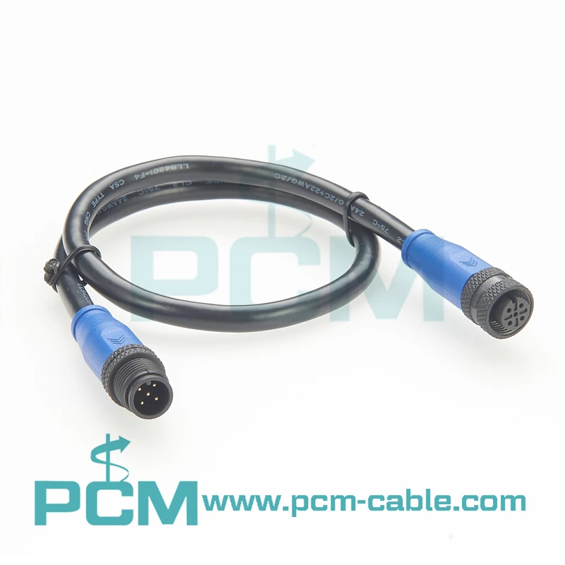 NMEA 2000  M12 5 Position A-code Cable Assembly Male to Female Custom Length factory