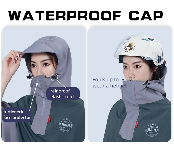 Waterproof OxfordRain Cape cloth bicycle raincoat travel and fishing rain coat manufacture