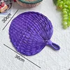 abanico de hojas de girasol morado grande-3035 cm con anilla en el mango