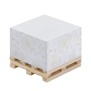 Custom Designed Square Memo Note Pad Block 4 Sides Self-Adhesive Paper Sticky Notes OEM Wooden Pallet Packaging