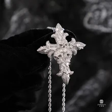 Hip Hop Jewelry Factory Necklace Pendants Luxury 5A Zircon Skull Cross Pendants Custom Iced Out Pendant