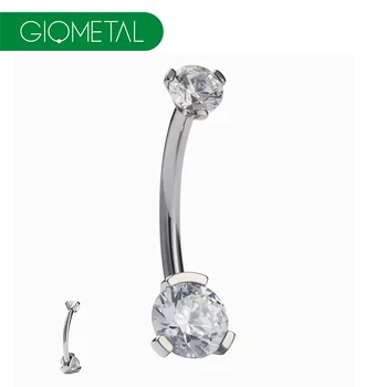 Custom Giometal G23 ASTM F136 Titanium Internally Threaded Piercing Navel Ring For Women Sexy Piercing Body Jewelry wholesale