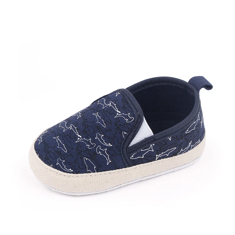 Solid Color Fish Print Spring and Autumn Baby Canvas Covered Feet Baby Walking Shoes manufacture