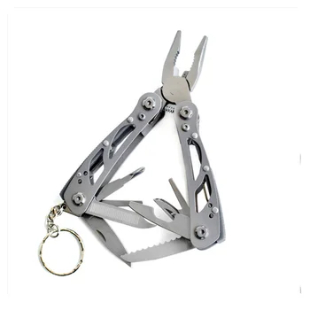 Multi Pocket Mini Folding Plier Portable Outdoor Hand Tools Wire Screwdriver Knife Saw Survival Keychain Multifunction