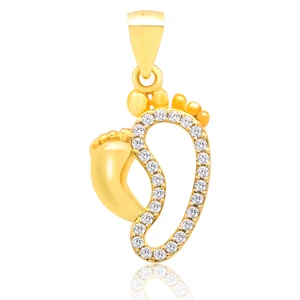 Wholesale 925 Sterling Silver Pendants 3A Cubic Zirconia Footprint K Gold Plated Simple Gold Pendant Design