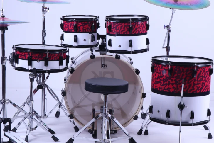 Musical Instruments PVC Cover Printing Color Percussion Acoustic Drum Kit