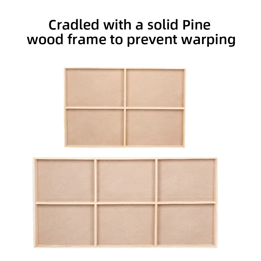 Sinoart Art Supply Gessoed Board Gesso Wood Painting Panel Acidfree