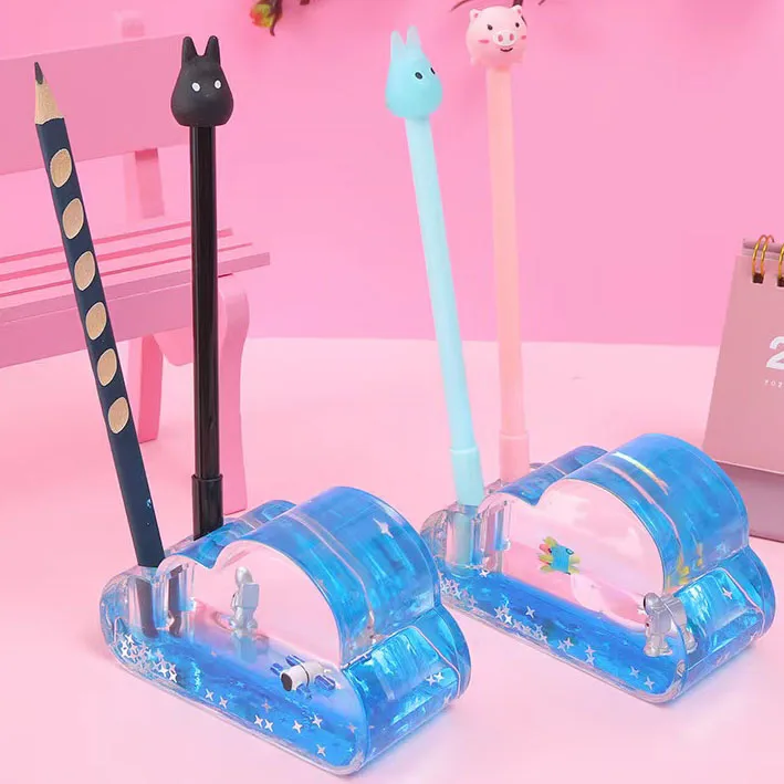 Канцелярские принадлежности для студентов и офиса, 2022 функциональный пластиковый акриловый круглый держатель для ручек с жидким песком