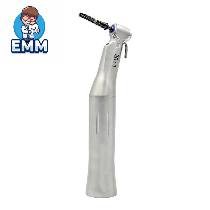 20:1 Contra Angulare Lentae Velocitatis Manuale Instrumentum cum Fibra Optica, Manuale Instrumentum Dentale pro Implantis ex Acciaio Inox, Manuale Instrumentum cum Pulsatili Buttone