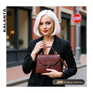 KALANTA European Croc-Embossed Summer Women's Top-Handle Evening Femm Money  Custom Handbag Handbags Custom