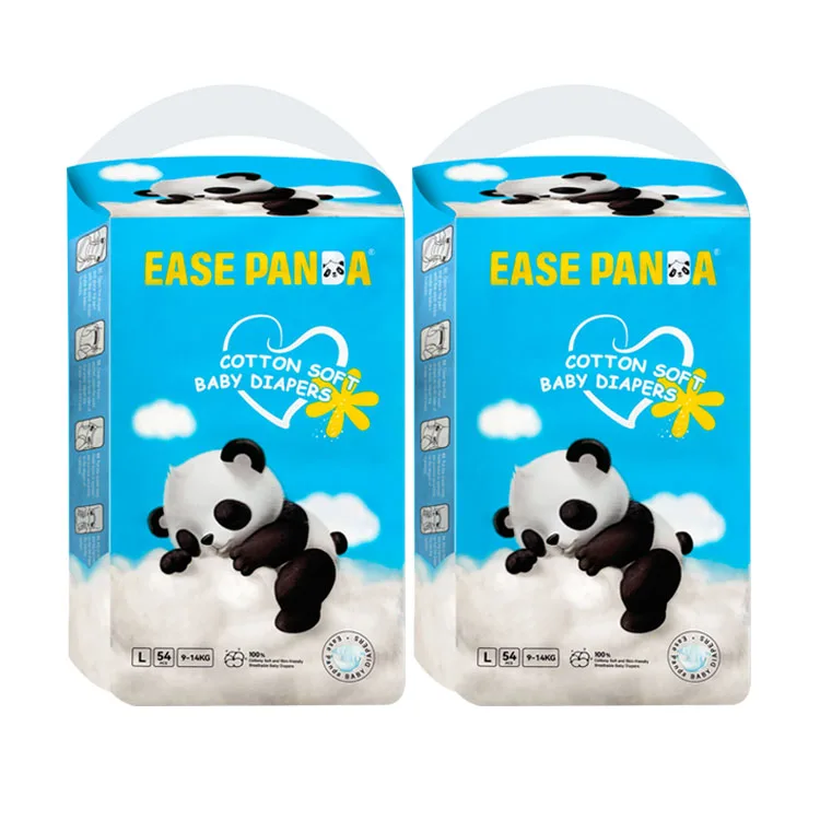 The Most Popular Relaxed Panda Super Dry Comfortable Baby Diaper with Colored Packing Bags Baby Diapers in China