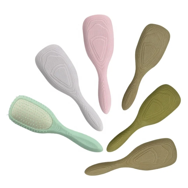 Wholesale Free samples Custom Logo Multi Color Plastic Portable Massage Pink Paddle Detangling Hair 