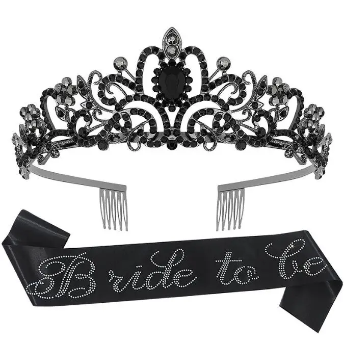 Со словом «Невеста» пояс из хрустального сплава с тиарой для девочек на день рождения и поясом