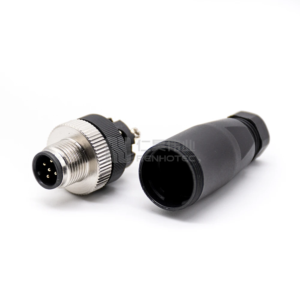 M12 5 Pin Connector - Field Wireable Male Female A-Code/B Code Circular ...