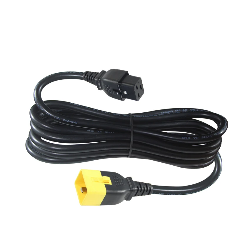 Custom Length Color Braided Iec 60320 C20 to Iec 320 C19 Power Cord for Servers and PDU UPS Cable VDE Approval Cords