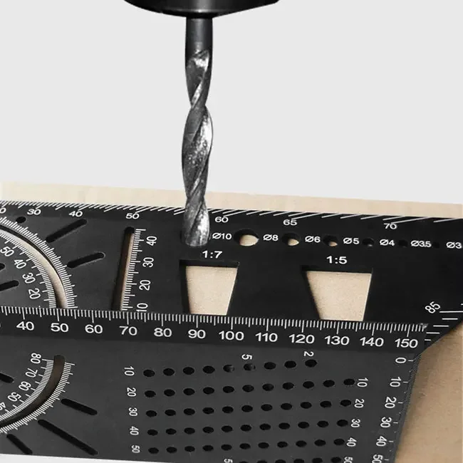 Изготовленный на заказ 45 90 T инструмент для измерения угла работы деревообработка алюминиевая прямая Линейка