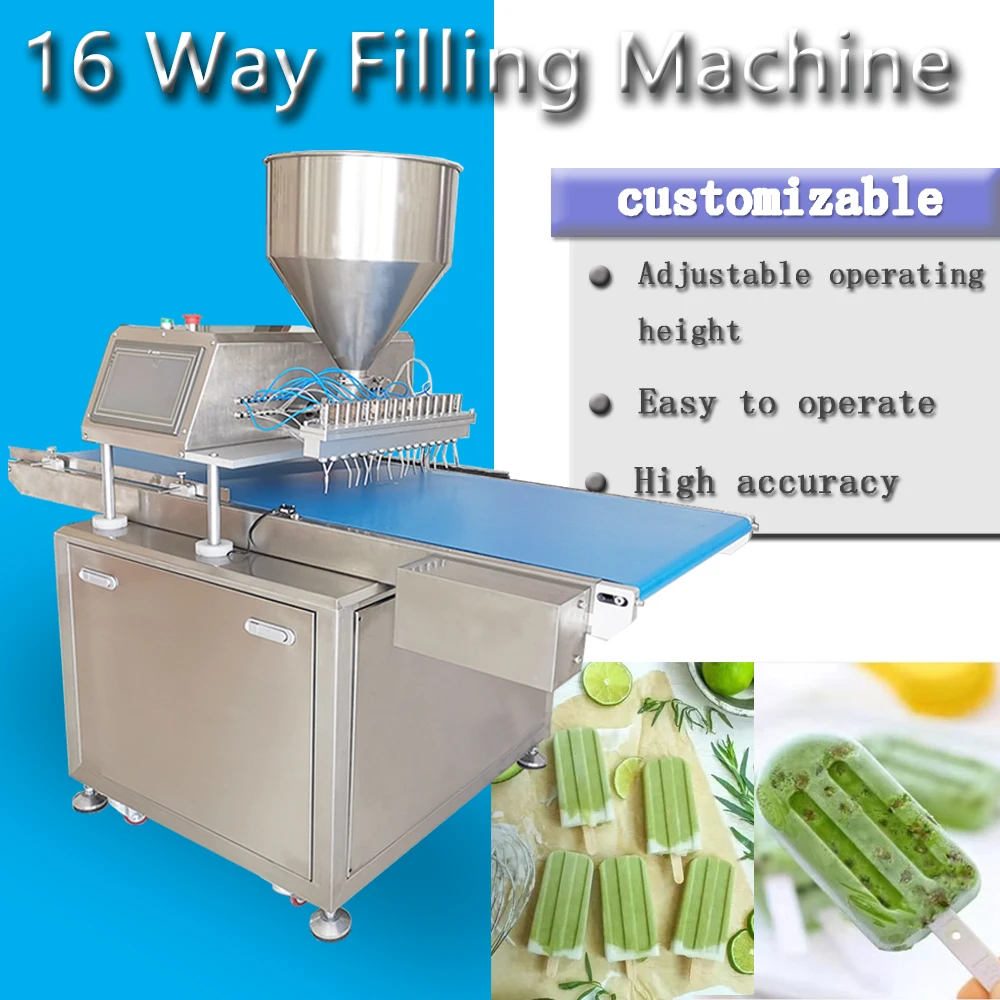 Popsicle Automatic Molding Machine Ice Cream Lolly Popsicle Maker Ice Lollipop Machine 7/16 Nozzle Filling Machine
