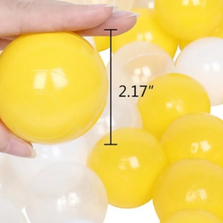 Hovenlay Balles de piscine à balles en plastique sans phtalate, sans BPA, anti-écrasement, 7 couleurs vives, jouets réutilisables pour enfants avec sac de rangement