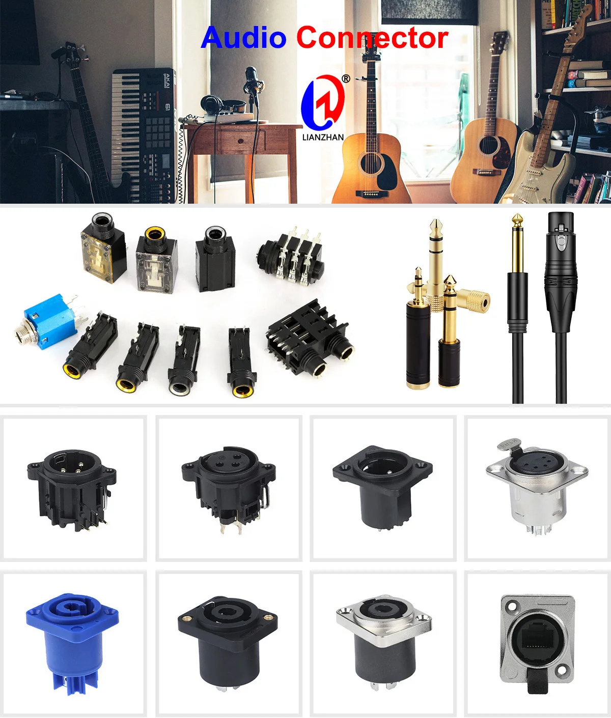 Rca Jacks 6 Pin Female Pcb Mount 4 Rca Jack Socket Connector Buy Pcb