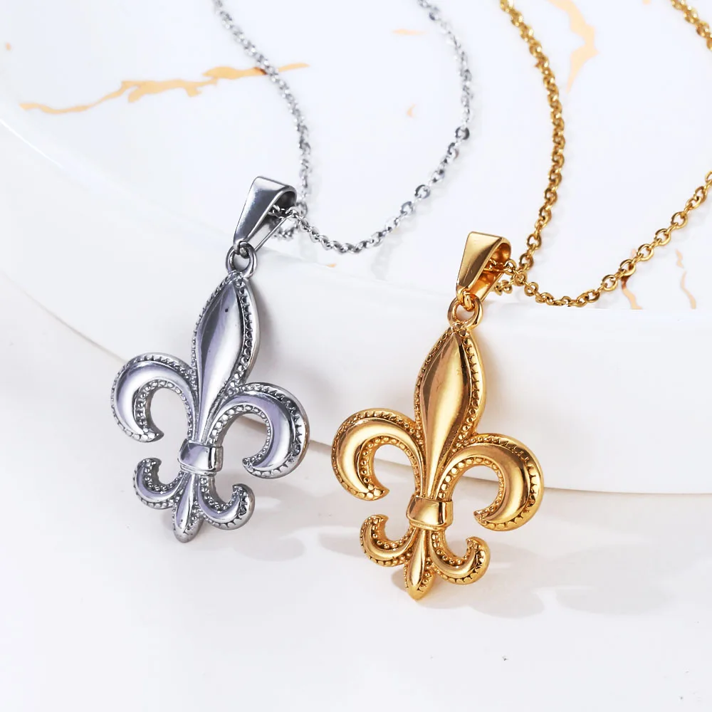 Stainless Steel Lily Flower Jewelry Unique Men's Chain