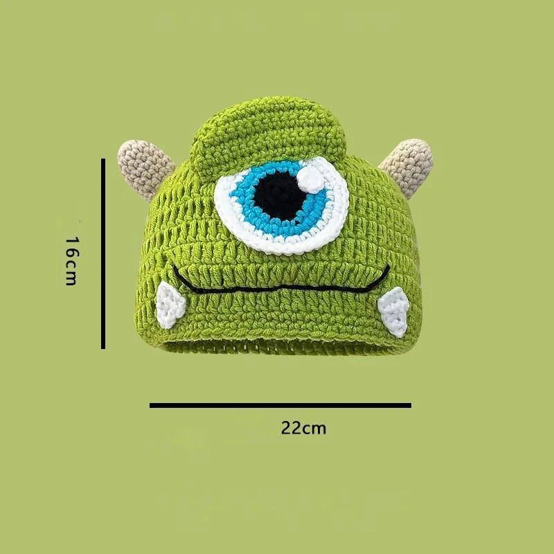 Wholesale monster hand-knitted hat women winter quirky cartoon green knitted hat with tentacles