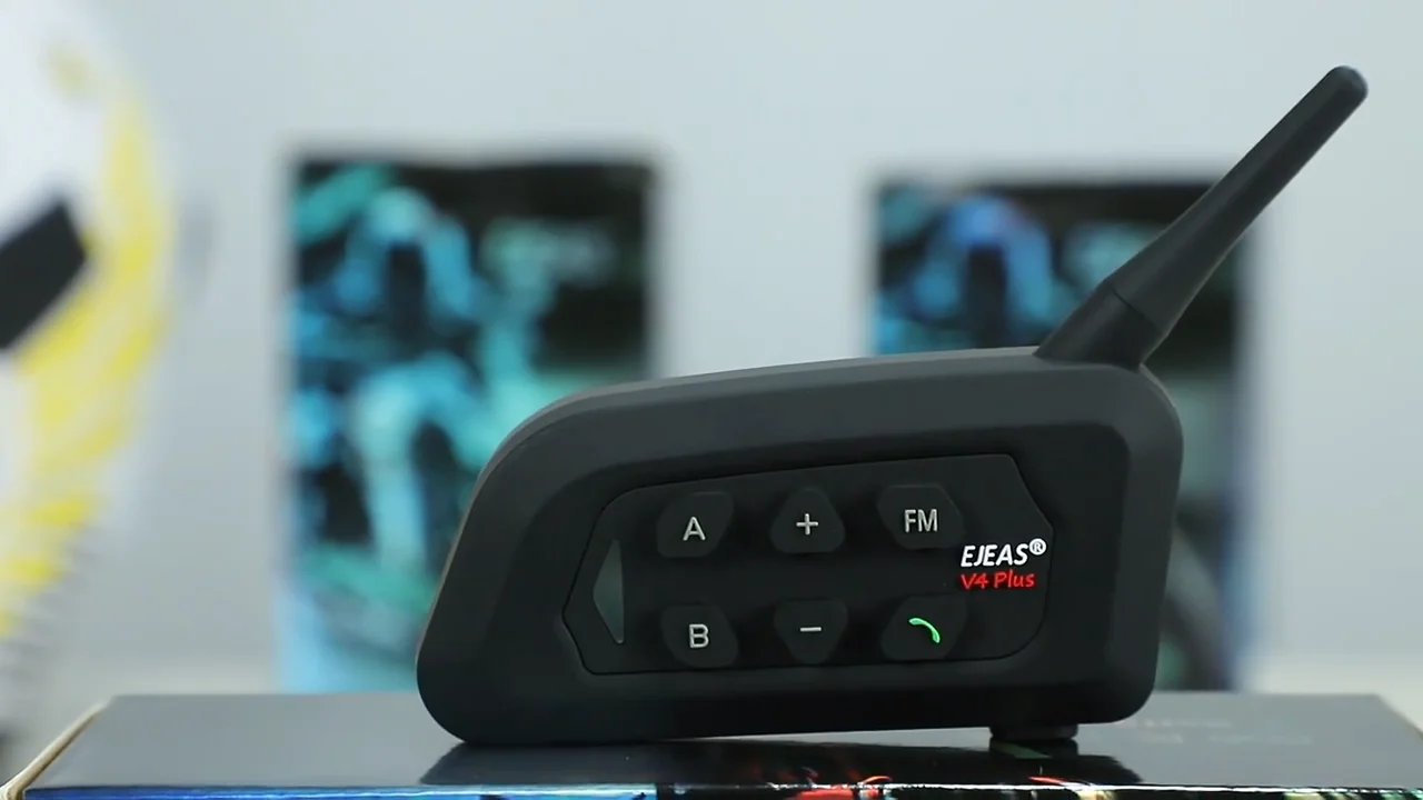 EJEAS V4 Plus Motorcycle Intercom 4-Way Bluetooth Headset